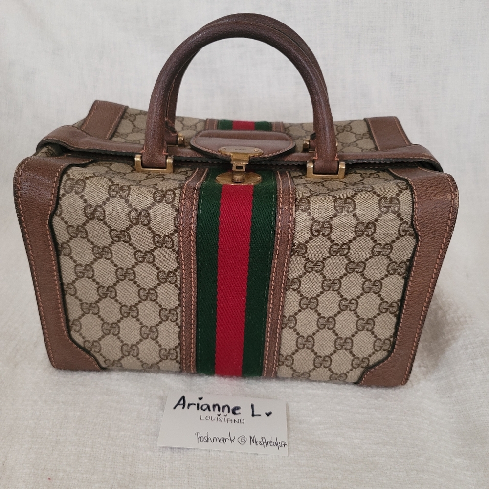 😘 Auth. RARE vintage 1960's to 70's GUCCI Travel TRAIN CASE